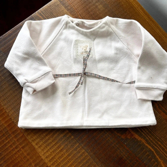 Set top wrap + bottoms 3/6 months beige Burberry - Picture 3 of 6